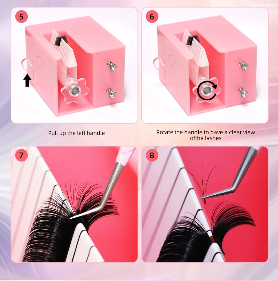 12Rows Easy Fan Auto Eyelash Extension Supplies Handing Making